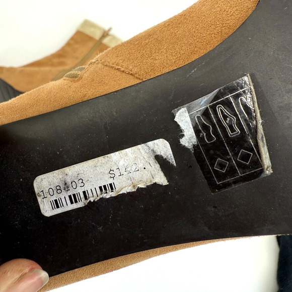 Vtg Y2K Marinelli Womens Suede Shearling Boots Sz 7.5 Cozy Winter Tan 2000s Read - Picture 12 of 15